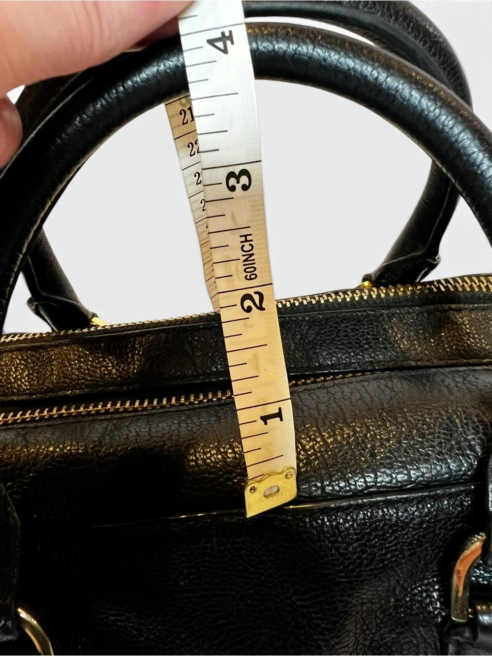 Michael Kors Black Pebbled Leather Dome Satchel Gold Hardware